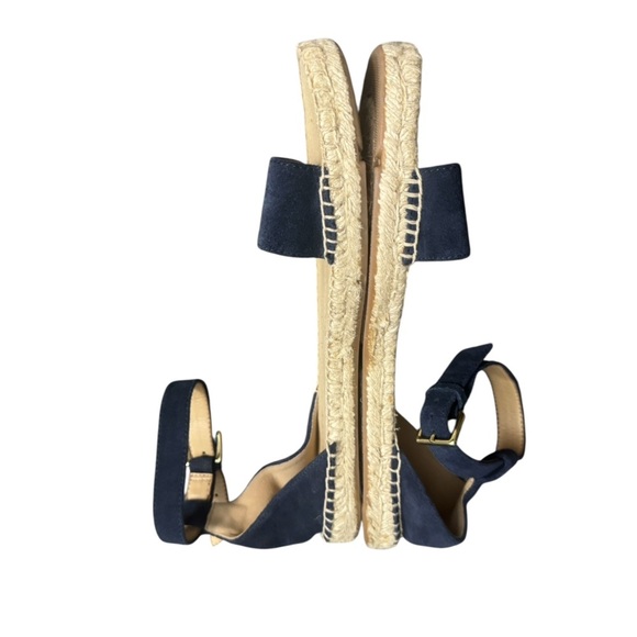Talbots Ivy Ankle Strap Navy Blue Espadrille Open Toe Sandals Women’s Size 9 - Picture 3 of 6
